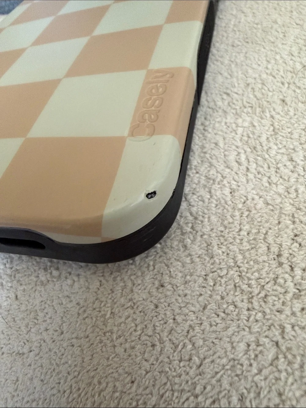 Neutral Beige Checkered Phone Case - Casely